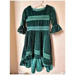 Trish Scully Emerald Green Velvet Dress